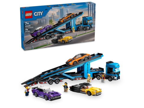 Lego stavebnice Kamion pro přepravu aut se sporťáky
