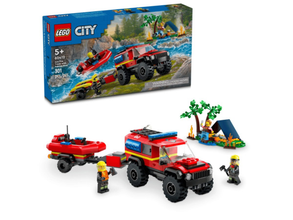 Lego stavebnice Hasičský vůz 4x4 a záchranný člun