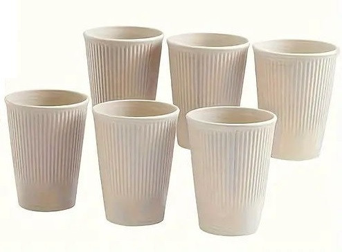 Kelímek plastový drsný 4ks, odolný, béžový, 0.3l