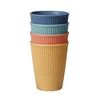 Kelímek plastový drsný 4ks, odolný, různé barvy, 0.3l