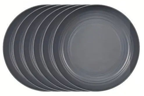 Talíř plastový 4ks, odolný, hlavní chod, šedý