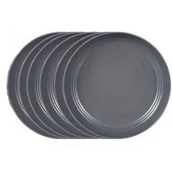 Talíř malý 4ks, odolný plast, šedý