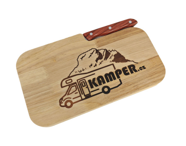 Deska krájecí s nožem, kamper