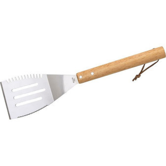 Obracečka grilovací, nerez s pogumovanou dřevěnou rukojetí, 41 cm