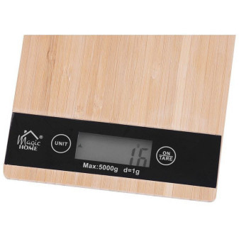 Váha kuchyňská digitální MagicHome, bambusová, max. 5kg