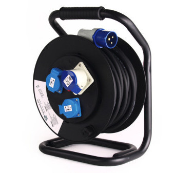 Kabel prodlužovací-cívka CEE 25m - CEE zásuvka, 2xSCHUKO zásuvka