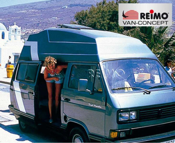 Střecha vysoká sklolaminátová Reimo Aeroline VW T3 (bílá VW R902, zvýšení o 64 cm)