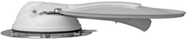 Manuální klikou ovládaná satelitní anténa Maxview OmniSat Twister 65 (univerzální LNB, aerodynamická)