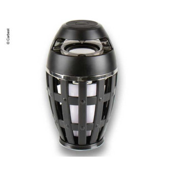 Lampa kempingová stolní LED, efekt plamene a reproduktor