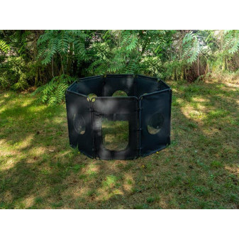 Ohrádka pro psy skládací kempingová (8 panelů, 91 × 61 cm) – černá