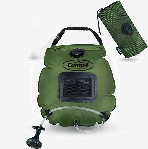 Sprcha solární  CAMP4 20L, olivová, s ukazatelem teploty