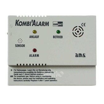 Alarm plynový AMS Kombi Compact 12 V propan/butan/metan/narkóza LED + siréna 85 dB