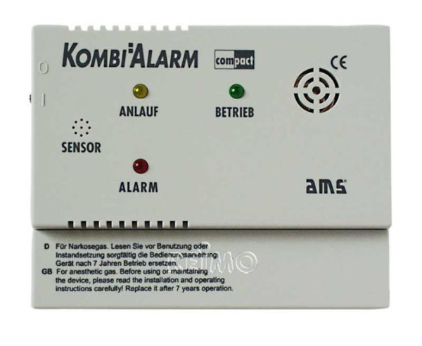 Alarm plynový AMS Kombi Compact 12 V propan/butan/metan/narkóza LED + siréna 85 dB