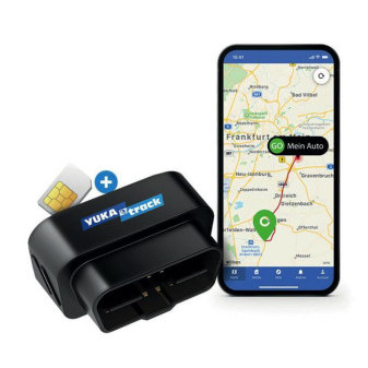 GPS lokátor s OBD2 rozhraním YUKAtrack (včetně integrované SIM karty a mobilní aplikace, celoevropské pokrytí)