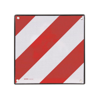 Tabule reflexní červeno bílá pro nadměrný náklad  50x50cm - Španělsko