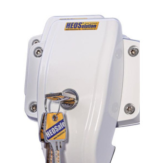 Přídavný bezpečnostní zámek HEOSafe Door Frame Lock na rám dveří a klapek (1 ks, pro karavany a obytná auta, bílý)