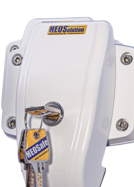 Přídavný bezpečnostní zámek HEOSafe Door Frame Lock na rám dveří a klapek (1 ks, pro karavany a obytná auta, bílý)