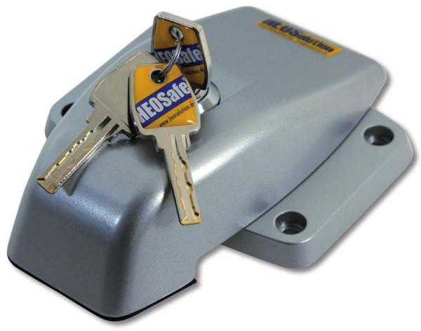 Zámek přídavný bezpečnostní VAN Security stříbrno-šedý (mechanické zabezpečení posuvných, zadních a křídlových dveří dodávek a obytných vestaveb)
