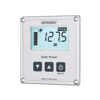 Počítač solární Votronic LCD-Solar-Computer S 12 V (kombinovaný displej výkonu a kapacity, Plug and Play, stříbrný)
