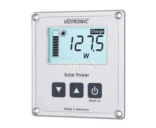 Počítač solární Votronic LCD-Solar-Computer S 12 V (kombinovaný displej výkonu a kapacity, Plug and Play, stříbrný)
