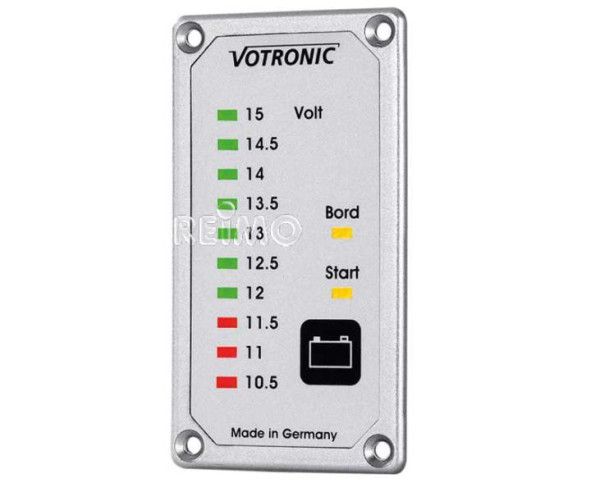 Zkoušečka napětí baterií Duo S kontrolní panel pro palubní a startovací akumulátor 12 V vestavná hloubka 15 mm