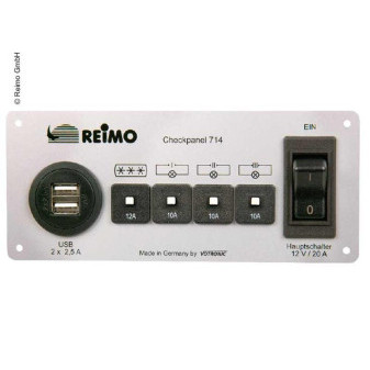 Panel pojistkový Reimo 714 stříbrný s dvojitou USB zásuvkou