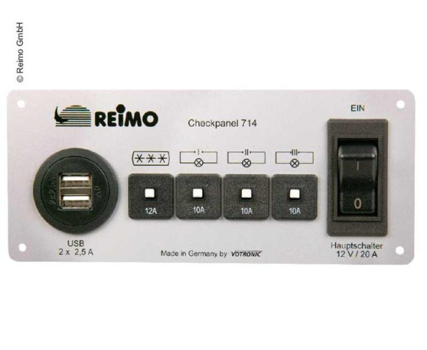 Panel pojistkový Reimo 714 stříbrný s dvojitou USB zásuvkou