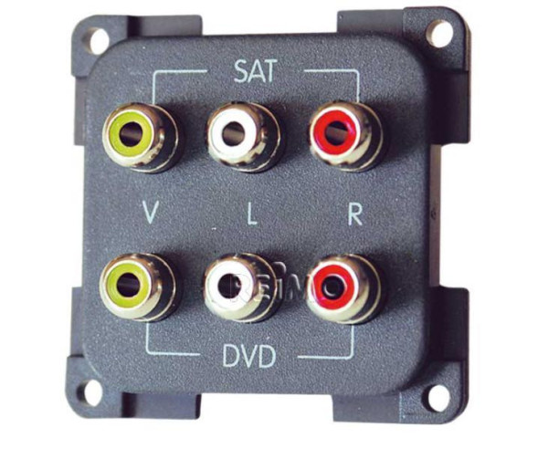 Cinch AV-audio modul, břidlicově šedý