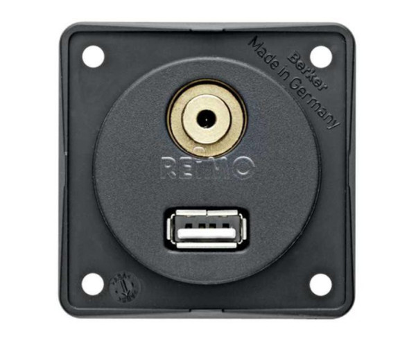 Zásuvka vestavěná, USB/audio, uvolněná, antracitová