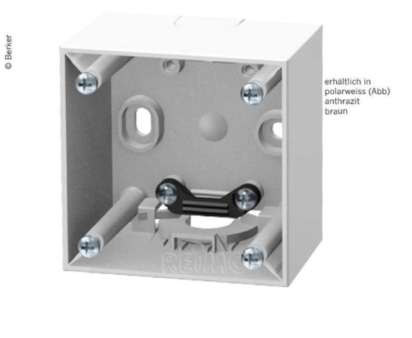 Pouzdro přisazené Berker, vysoké, polární bílá s odlehčením tahu