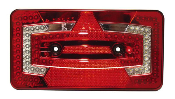 Svítidlo multifunkční zadní LED L 915 s trojúhelníkovou odrazkou (9–32 V, pravé, červené, IP67)