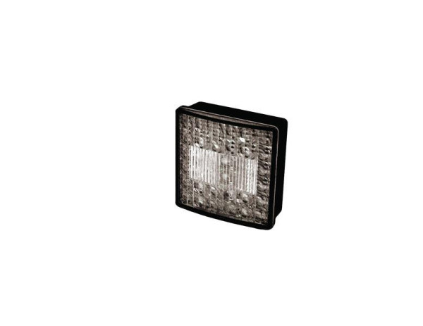 Světlo couvací LED Jokon 3W 12V s čirým sklem (80 × 80 mm, IP67, kabel 500 mm)