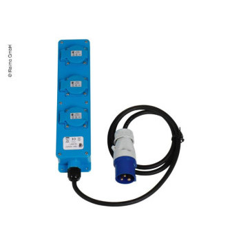 Kabel prodlužovací 230V s CEE zástrčkou – 1,5 m, 3× Schuko zásuvka