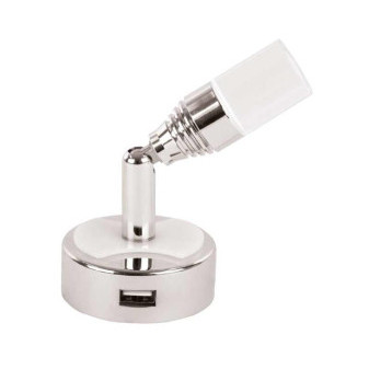 Lampička LED 12V/1W s USB, kolébkový vypínač