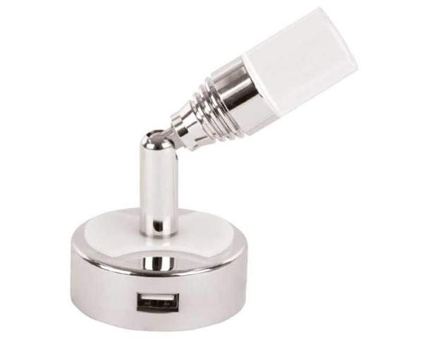 Lampička LED 12V/1W s USB, kolébkový vypínač