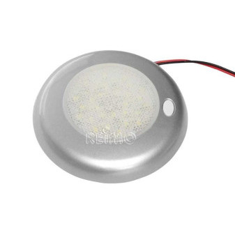 Světlo bodové, přisazené, 12LED bílých, 6led modrých, 12V, kulaté, stříbrné