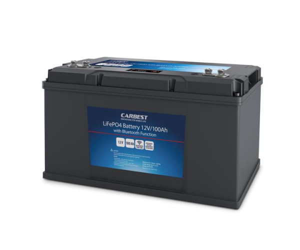 Baterie lithiová LiFePO4 Carbest Li100BT 100 Ah (integrovaná BMS, Bluetooth, LED displej)