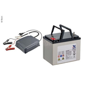 Energetický balíček Reich Energie-Paket L pro pojezdy karavanů (AGM baterie 75 Ah + nabíječka 10 A)