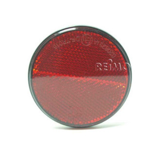 Reflektor CARBEST kulatý 72mm samolepící červený