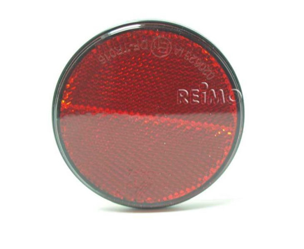 Reflektor CARBEST kulatý 72mm samolepící červený