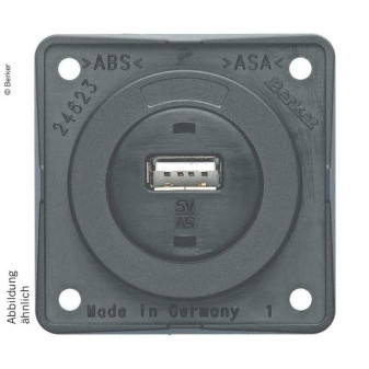 USB vestavěná zásuvka šedá SB