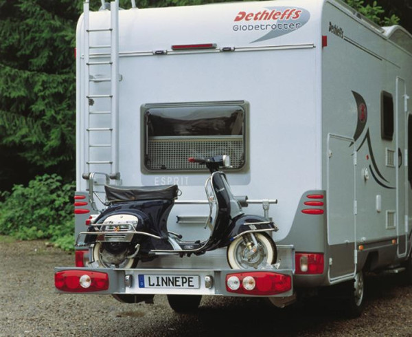 Otočný a odnímatelný nosič motocyklu Linnepe Scout (nosnost 130 kg / max. 150 kg, hliníkový)