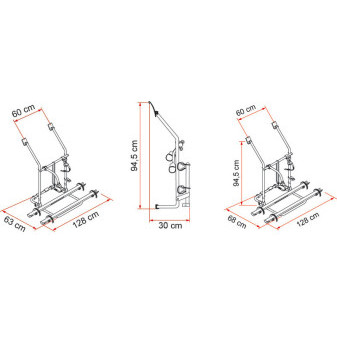 Alu nosič jízdních kol Fiamma Carry-Bike VW T2 / T3, stříbrný elox