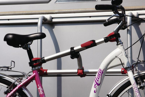 Kolejnice nosiče kol Fiamma Rail Premium S (posuvná podélně i příčně, s klíny a rychloupínacími pásky, pro nosiče Carry-Bike)