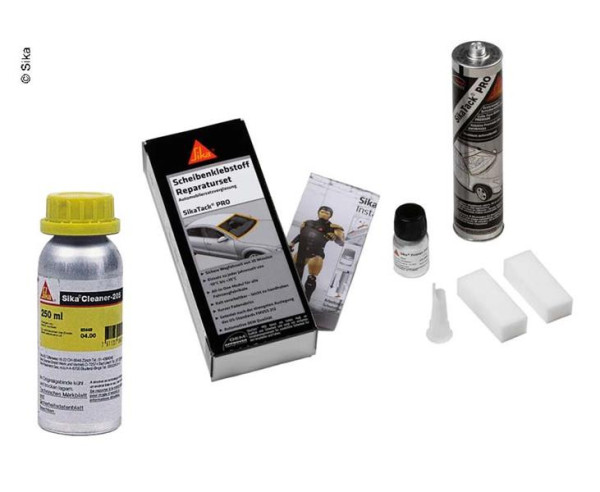 Sada montážního příslušenství pro lepení oken vozidel, 2× lepicí set a čistič