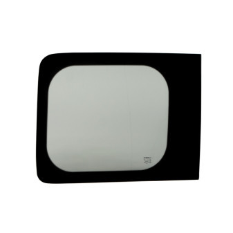 Okno pevné lepené pro VW Caddy Maxi (2008–2020), vlevo vpředu, tónované sklo, rozměr 714 × 538 mm