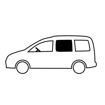 Boční posuvné okno CARBEST pro VW Caddy Maxi (2008-2020), přední levé, 714x538mm, tonované