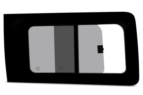 Okno posuvné boční pro Ford Transit V363 od r.v. 2014 (přední vpravo / posuvné dveře, tónované bezpečnostní sklo, 1369 × 754 mm)