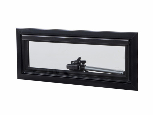 Hliníkové výklopné okno 460 × 160 mm (Modell 2000, stříbrný rám)