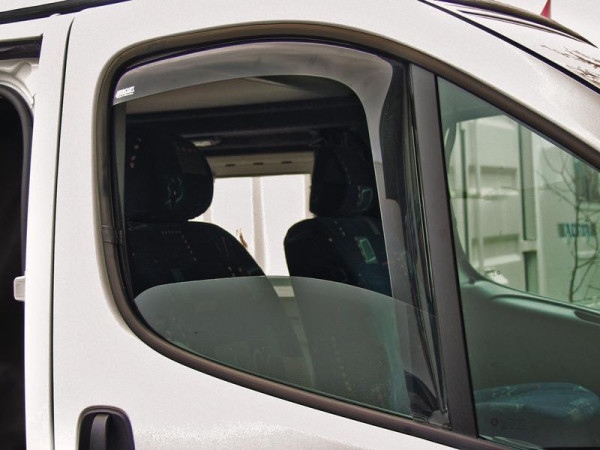 Deflektor větrný pro Renault Trafic / Opel Vivaro / Nissan Primastar (2001–2013), kabina řidiče, transparentní plast, sada na přední okna